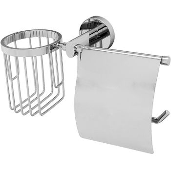 Держатель туалетной бумаги и освежителя воздуха WasserKRAFT Rhein K-6259 с крышкой Хром — фото 1, Держатели туалетной бумаги