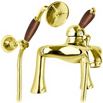 Смеситель на борт ванны Cezares Elite ELITE-PBVM-03/24-Nc Золото 24 карат — фото 1, Смесители на борт ванны