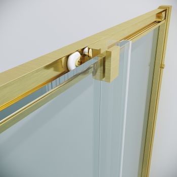 Душевой уголок Grossman Cosmo 80х80 300.K33.02.8080.32.00 профиль Золото сатин стекло прозрачное — фото 7, Квадратные душевые уголки