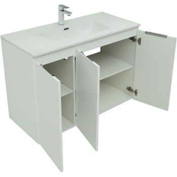 Тумба под раковину Aquanet Алвита New 100 277530 подвесная Белая матовая — фото 3, Тумбы под раковину