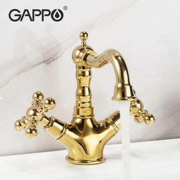 Смеситель для раковины Gappo G89-6 G1389-6 Золото — фото 3, Смесители для раковины