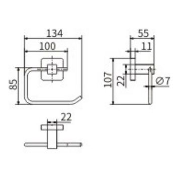 Держатель туалетной бумаги CeramaLux Quadro 61907A Хром — фото 2, Держатели туалетной бумаги