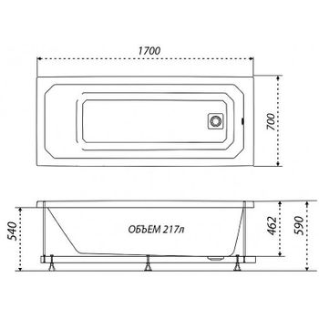 Акриловая ванна Triton Прага 170x70 Щ0000049118 без гидромассажа — фото 7, Акриловые ванны