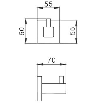 Крючок Frap F303 F30305 Сатин — фото 2, Крючки для полотенец