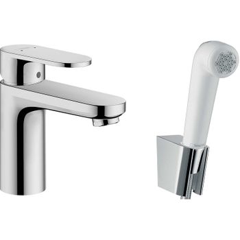 Смеситель для раковины Hansgrohe Vernis Blend 71215000 с гигиеническим душем Хром — фото 1, Смесители для раковины