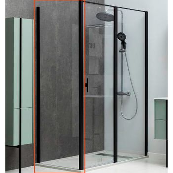 Душевая стенка Allen Brau Priority 100 3.31021.BBA профиль Черный брашированный стекло прозрачное — фото 1, Боковые стенки