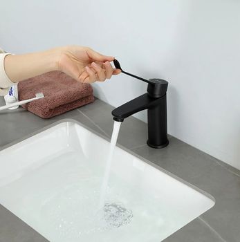 Смеситель для раковины Gappo G21-6 G1021-6 Черный матовый — фото 15, Смесители для раковины