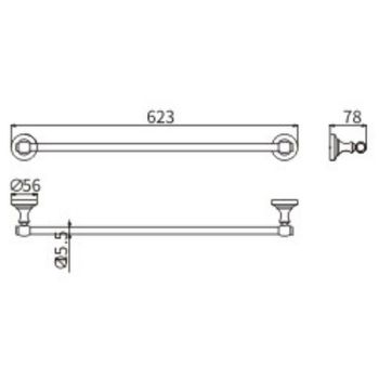 Полотенцедержатель CeramaLux Bianco 52008 Хром — фото 2, Полотенцедержатели