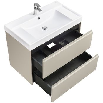 Тумба под раковину Roca Ona 80 A857630510 подвесная Бежево-серый матовый — фото 2, Тумбы под раковину