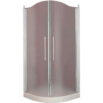 Душевой уголок Migliore Diadema 90x90 22682 профиль Хром стекло матовое — фото 1, Душевые уголки четверть круга