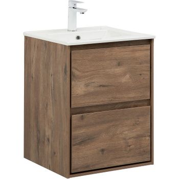 Тумба под раковину Aquanet Милан 50 336376 подвесная Дуб рустикальный — фото 1, Тумбы под раковину