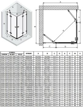 Душевой уголок New Trendy Avexa Black 100x120 EXK-1619 профиль Черный стекло прозрачное — фото 13, Прямоугольные душевые уголки