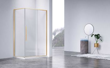 Душевой уголок Vincea Slim-N 130x90 VSR-4SN9013CLG профиль Брашированное золото стекло прозрачное — фото 3, Прямоугольные душевые уголки