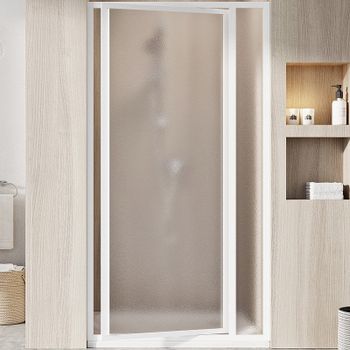 Душевая дверь Ravak Supernova SDOP-80 03V401O2ZG профиль Белый стекло Grape — фото 1, Распашные душевые двери