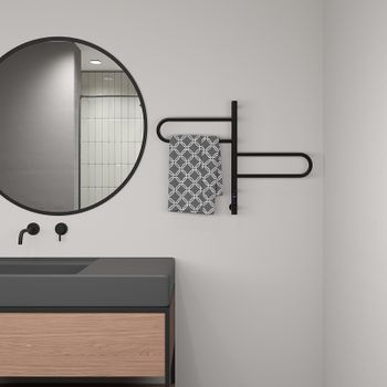 Электрический полотенцесушитель Vincea 44х60 VTD-1R1CBE Черный матовый — фото 2, Электрические полотенцесушители