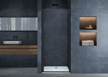 Душевая дверь Vincea Alpha 60 VDP-3AL600CLB профиль Черный стекло прозрачное — фото 3, Распашные душевые двери