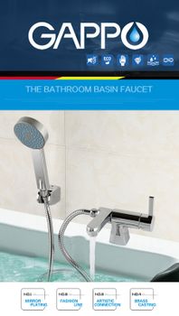 Смеситель на борт ванны Gappo G1204 Хром — фото 14, Смесители на борт ванны