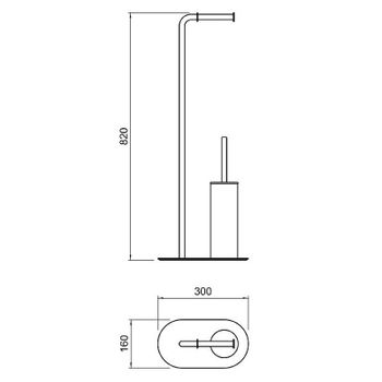 Напольная стойка Schein 9302MB Черная матовая — фото 2, Стойки - набор держателей