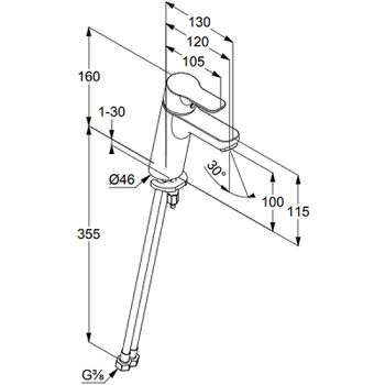 Товар: Смеситель для раковины Kludi Pure Easy XL 372920565 Хром - фото 6 Смеситель для раковины Kludi Pure Easy XL 372920565 Хром — фото 6, Смесители для раковины