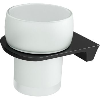 Стакан для зубных щеток WasserKRAFT Glan K-5128 Черный глянцевый — фото 1, Стаканы для зубных щеток