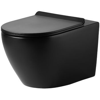 Унитаз Agger AT03144 подвесной Черный матовый с сиденьем Микролифт — фото 1, Подвесные унитазы