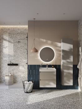 Тумба под раковину Roca Ona 60 A857613510 подвесная Бежево-серая матовая — фото 5, Тумбы под раковину