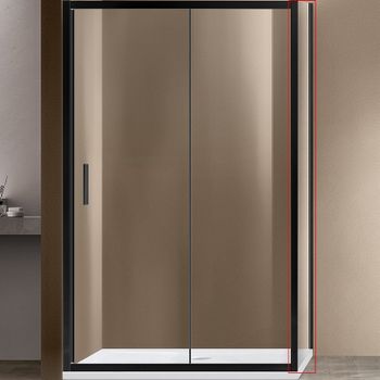Душевая стенка Vincea Garda 100 VSG-1G100CLB профиль Черный стекло прозрачное — фото 1, Боковые стенки