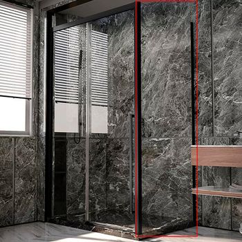 Душевая стенка Veconi Premium Trento SP-30B 90 SP30-B-90-01-C4 профиль Черный матовый стекло прозрачное — фото 1, Боковые стенки