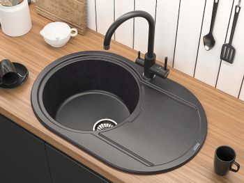 Смеситель для кухни Paulmark Essen Es213211-GM Вороненая сталь — фото 2, Смесители для кухни