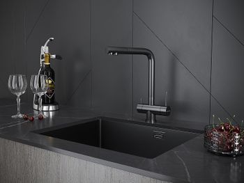 Смеситель для кухни Paulmark Skalen Sk213020-GM Вороненая сталь — фото 2, Смесители для кухни