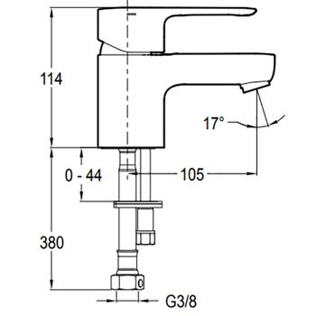 Смеситель для раковины Jacob Delafon July E16027-4-CP Хром — фото 5, Смесители для раковины