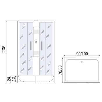 Душевая кабина River Quadro 100x80 МТ Б/К 10000002985 с поддоном — фото 13, Душевые кабины
