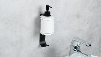 Держатель дозатора жидкого мыла Fixsen Practica FX-800A с крючком универсальный Черный — фото 4, Крючки для полотенец