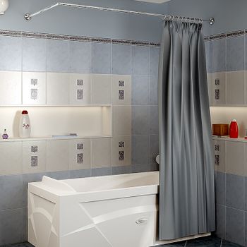 Карниз для ванны Radomir 180x80 1-12-2-0-0-992 Хром — фото 1, Карнизы для ванной