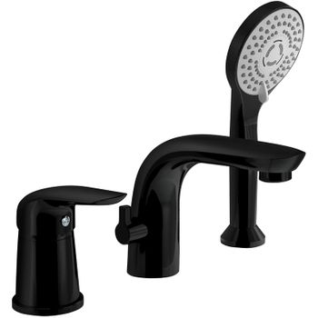 Смеситель на борт ванны Orange M60-333b Черный матовый — фото 1, Смесители на борт ванны