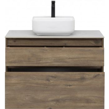 Тумба под раковину Aquanet Nova Lite 90 249518 подвесная Дуб рустикальный — фото 4, Тумбы под раковину