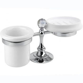 Стакан для зубных щеток с мыльницей Cezares Olimp OLIMP-STT-01-Sw Хром — фото 1, Стаканы для зубных щеток