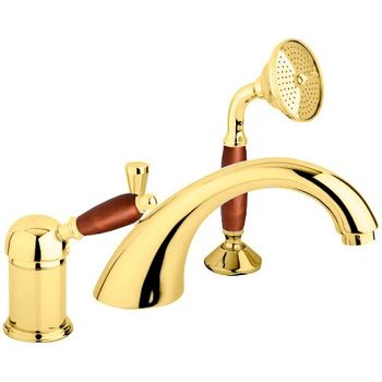 Смеситель на борт ванны Cezares Elite ELITE-BVDM-03/24-Nc Золото 24 карат — фото 1, Смесители на борт ванны
