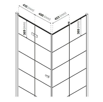 Душевой уголок New Trendy New Soleo Black 90х90 L D-0289A/D-0120B профиль Черный стекло прозрачное — фото 9, Квадратные душевые уголки