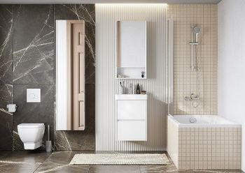 Зеркальный шкаф Aquaton Сканди 45 1A252002SD010 Белый — фото 3, Зеркальные шкафы в ванную