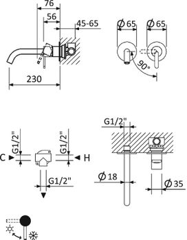 Смеситель для раковины Cezares Leaf LEAF-BLI2-L-01-W0 Хром — фото 7, Смесители для раковины