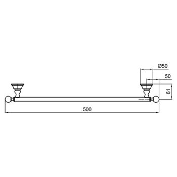 Полотенцедержатель Webert Karenina KA500601017 Хром Золото — фото 2, Полотенцедержатели
