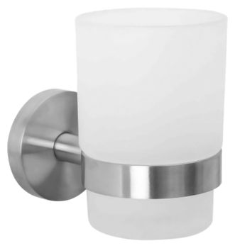 Стакан Nofer Niza 16861.S сатин, матовый/матовое стекло — фото 1, Стаканы для зубных щеток