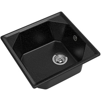 Товар: Кухонная мойка GranFest Unique GF-U-500 Черная - фото 1 Кухонная мойка GranFest Unique GF-U-500 Черная — фото 1, Кухонные мойки
