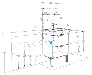 Тумба под раковину Aquaton Сильва 54 1A211801SIW60 Дуб фьорд — фото 7, Тумбы под раковину