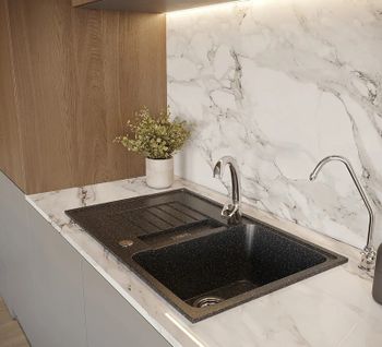 Кухонная мойка Domaci Бьелла DMC-24 GWS-24-308 Черная — фото 3, Кухонные мойки