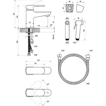 Смеситель для раковины Ravak BM X070165 с гигиеническим душем Хром — фото 2, Смесители для раковины