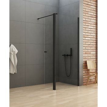 Душевая перегородка New Trendy New Soleo Black 70 K-0778 профиль Черный стекло прозрачное — фото 2, Душевые перегородки