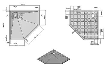 Душевой поддон из искусственного камня Vincea 100х100 VST-4SP1010G Серый — фото 6, Душевые поддоны из искусственного камня