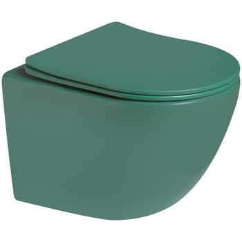 Унитаз SantiLine SL-5107 подвесной Зеленый матовый с сиденьем Микролифт — фото 1, Подвесные унитазы